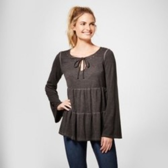 ⬇️Knox Rose Women's Long Sleeve Knit Peplum Top - Picture 1 of 1